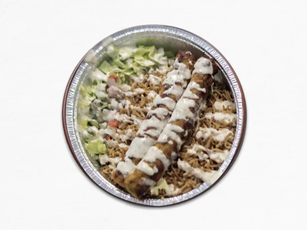 Beef Seekh Kebab Over Rice