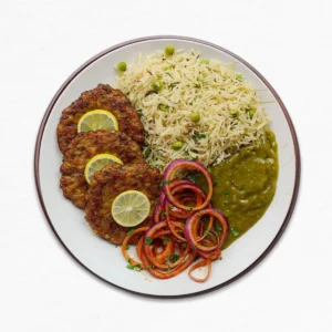 Chapli Kebab Over Rice