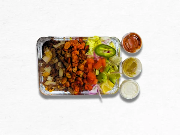 Chicken and Lamb Mix Over Rice